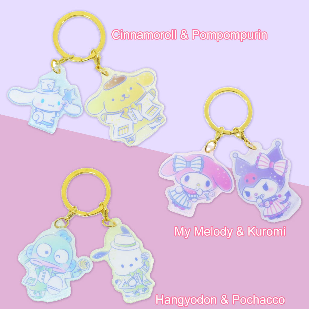 Sanrio Acrylic Charm &amp; Gold Keychain