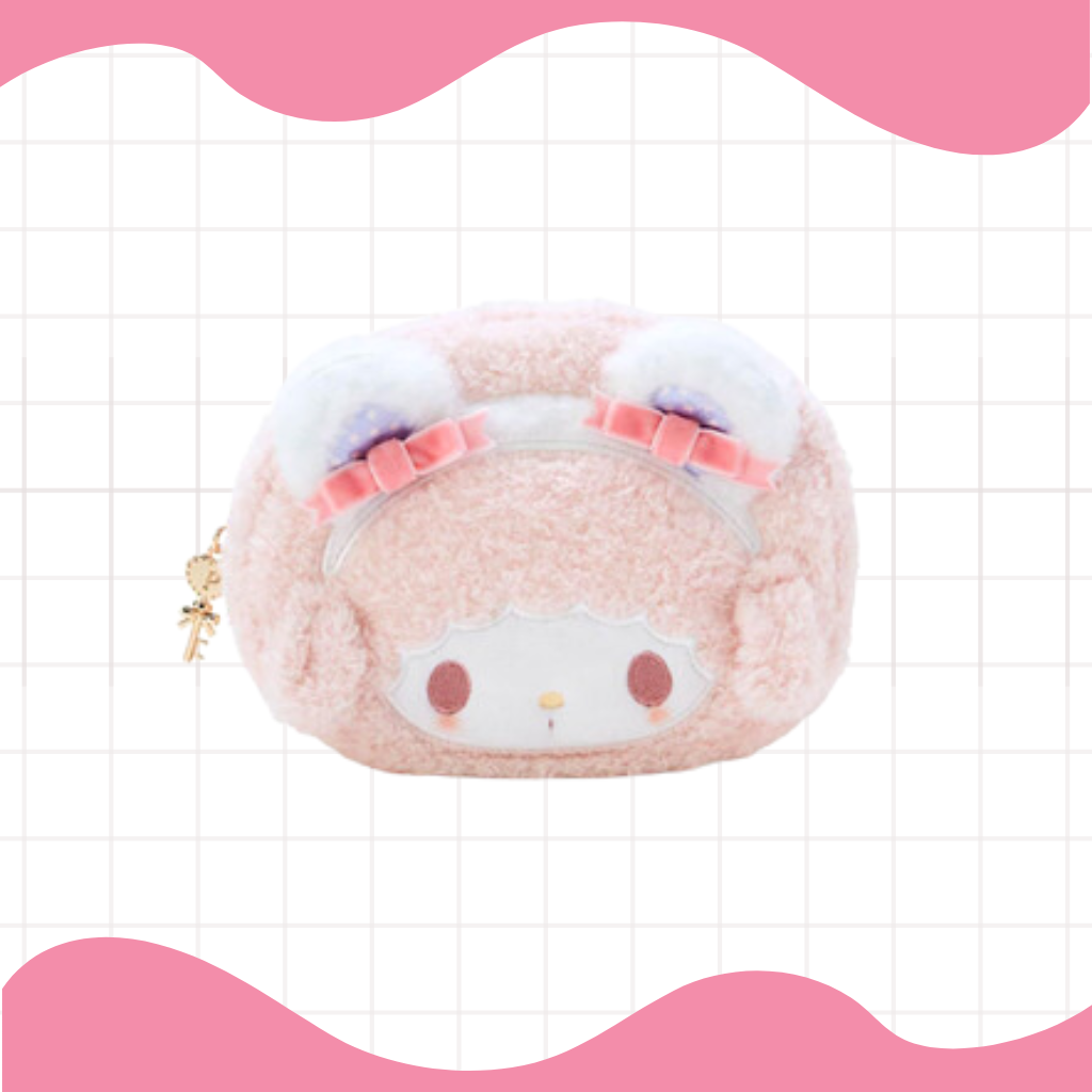 It is a cute and functional pouch featuring the face of beloved Sanrio characters like Hello Kitty, My Melody, and more. 