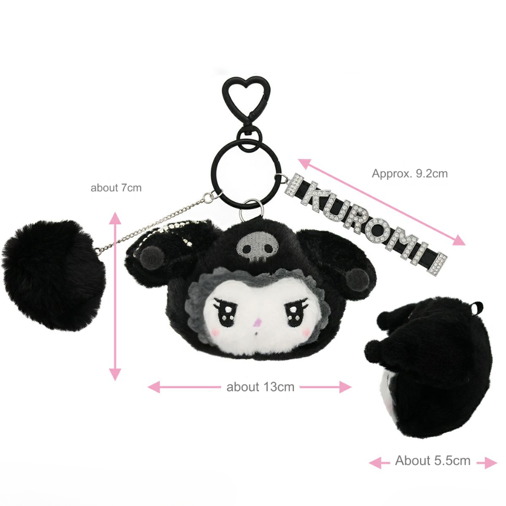 Sanrio Plush Keychain Twin Idol Black Alphabet