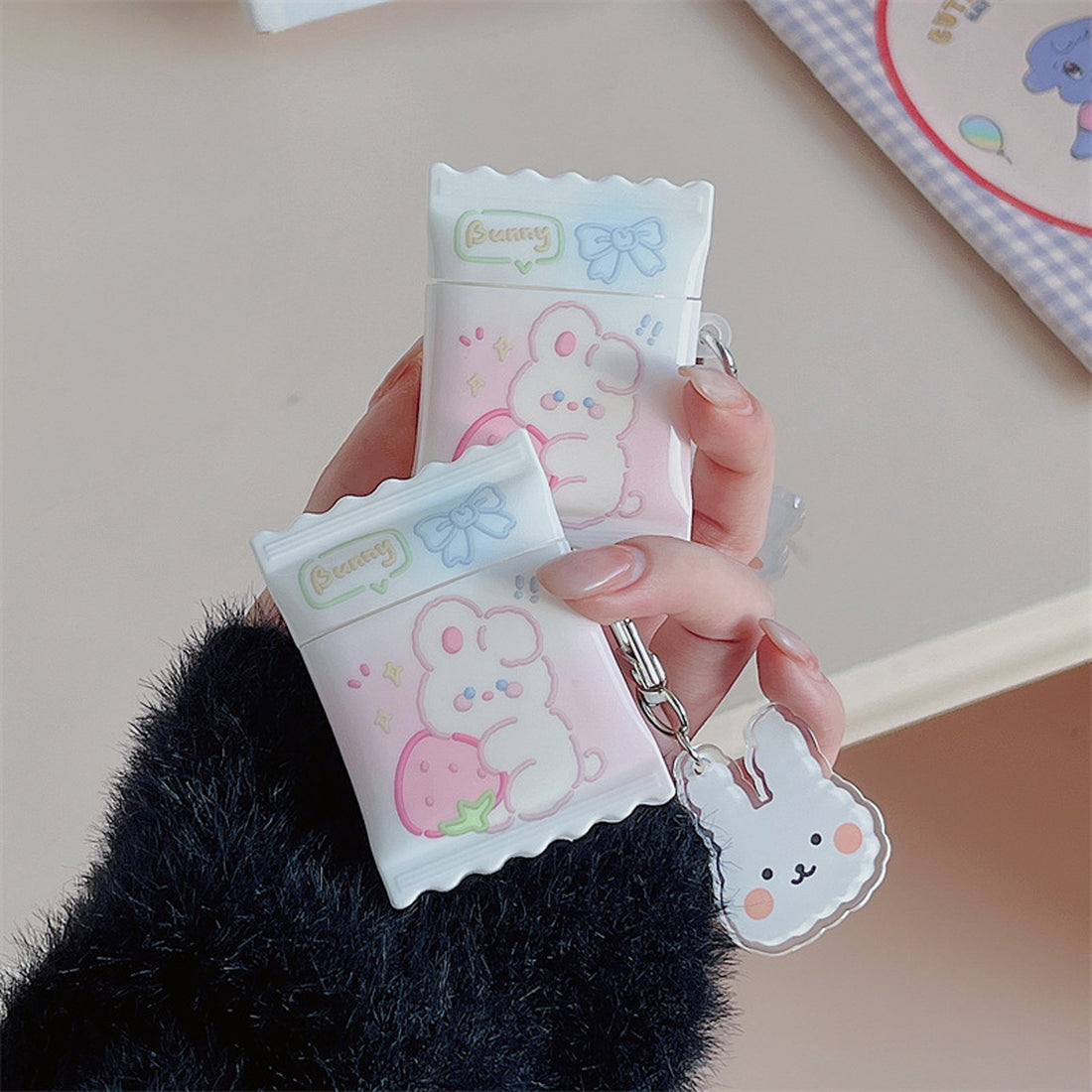 Strawberry Bunny Airpods Case
