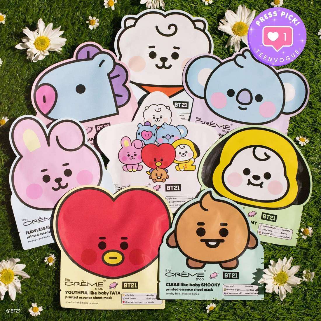 The Crème Shop x BT21 BABY Printed Essence Sheet Mask Collection 1pc