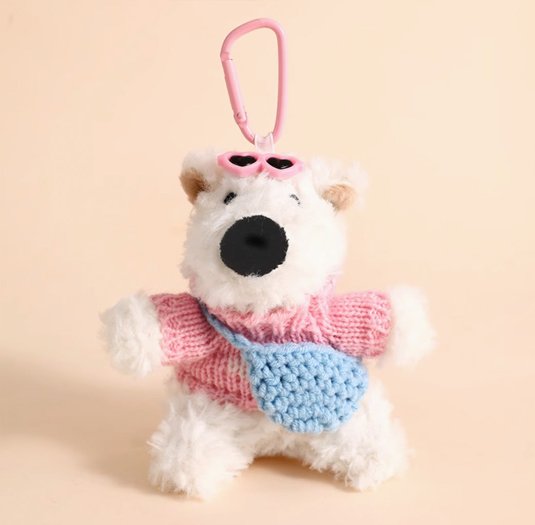 West Highland Puppy Plush Keychain