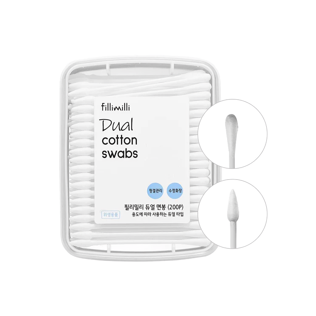 fillimilli Dual Disposable Plastic Cotton Swabs 200 pcs