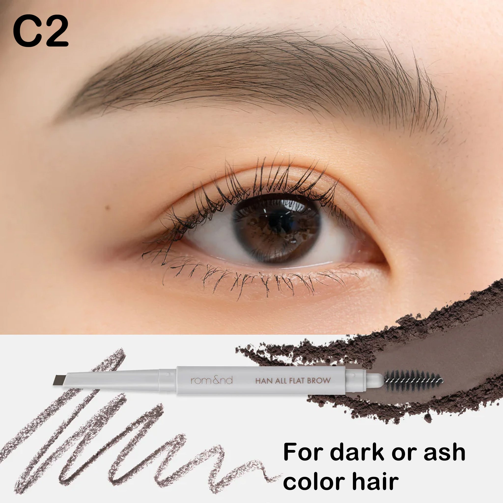 rom&nd Han All Flat Brow 双头平头眉笔